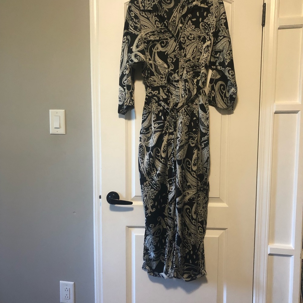AX Paris Wrap Jumpsuit with Pockets in Paisley